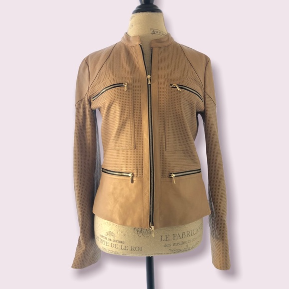 7 For All Mankind Leather Zipper Moto Jacket